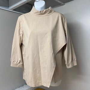 Flamingo Women’s Stretch Fleece Turtleneck Size XL Beige